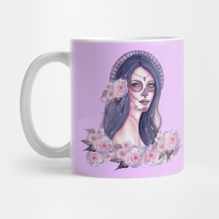 Chantilly Rose day of the dead art by Renee Lavoie Mug